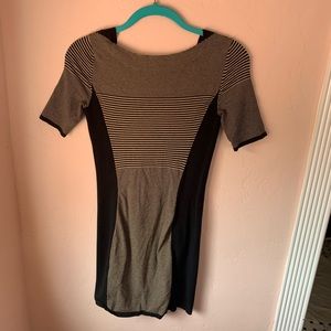 EUC rag & bone Black & Taupe Striped Mini Dress XS